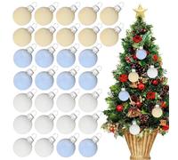 Christmas Ball Set, 30-Piece Shatterproof Ornaments for Trees 7.87 x 9.25 x 1.38 inches, Indoor & Outdoor Holiday Decorations, Yard, Garden, Wall, Wedding & Bedroom Home Decor, Flexible Decorating