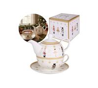 CHRISTMAS BALLERINA Service à thé : TASSE en porcelaine 300 ml avec théière 450 ml et soucoupe POUR TISANES, CADEAU DE NOËL
