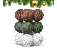 Christmas Balls Pendant, Christmas Tree Decorations, 12 Pieces Cotton Rope Holiday Supplies for Bathroom Home Winter Bedside Hallway Offices Thanksgiving Holiday Birthday Party