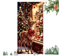 Christmas Banner - Flat Holiday Door Cover, Photo Backdrop Decor | Christmas Backdrop Door Cover for Home Apartment Farmhouse Living Room Photography Party