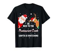 Christmas Be Nice to The Restaurant Cook Santa T-Shirt