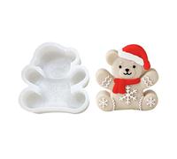 Christmas Bear Silicone Molds Animal Bear Shape Cake Fondant Mould for Making Candle Soap Chocolate Candy Cookie Dessert Cake Mold