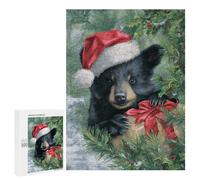 Christmas Bear with Santa Hat Puzzle 500 Pièces Educa Jouet en Bois Cadeau Unique Décoration Intérieure Jeu Éducatif Challenge Toy Adultes Et Enfants À Partir De 14 Ans 500 PCS