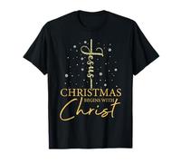 Christmas Begins With Christ Pyjama de Noël chrétien Jésus T-Shirt