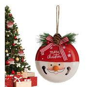 Christmas Bell - 4 inch Holiday Ornament | Iron Hanging Bell - Hand Painted Festive Decoration with Snowman Santa Design for Christmas Tree Fireplace Door Window Creating Joyful Holiday Vibe