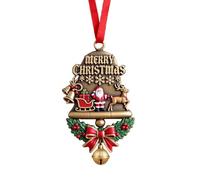 Christmas Bell Decoration Series, Xmas Keepsake Pendant, Christmas Bow Ornament Handcrafted Metal DIY Hanging Craft Collectables for Xmas Trees Home Party Party Gifts (E)