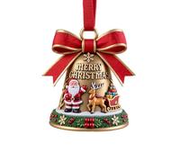 Christmas Bell Decoration Series, Xmas Keepsake Pendant, Christmas Bow Ornament Handcrafted Metal DIY Hanging Craft Collectables for Xmas Trees Home Party Party Gifts (D)