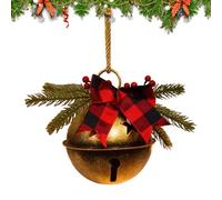 Christmas Bell Ornament - Large Hangable Pendant, Classic Jingle Bell, Festive Sound for Window Staircase Wall Living Room Bedroom Dining Room, Holiday Decoration, 5.51x5.51x15.75 inches