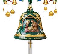 Christmas Bell Ornaments - Nativity Holiday Pendants Decoration, Christmas Tree Hanging Pendant, Festive Sound Function, Seasonal Home Accessory for Dinner, School, Restaurant