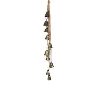 Christmas Bells - Metal Jingle Bells Ornaments For Door Handle | Wind Chimes Wall Dangling Decor | Decorative Cow Bell | Christmas Wreath Jingle Bellss Ornaments With Jute Rope For Outdoor Garden