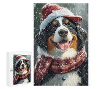 Christmas Bernese Mountain Dog-1 Puzzle 1000 Pièces Educa Jouet en Bois Cadeau Unique Décoration Intérieure Jeu Éducatif Challenge Toy Adultes Et Enfants À Partir De 14 Ans 1000 PCS