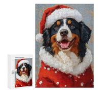 Christmas Bernese Mountain Dog Puzzle 1000 Pièces Educa Jouet en Bois Cadeau Unique Décoration Intérieure Jeu Éducatif Challenge Toy Adultes Et Enfants À Partir De 14 Ans 300 PCS