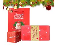 Christmas Bouncing Box,10 x 7,5 x 18,5 cm Folding Bouncing Christmas Favor Box For Money - Fournitures polyvalentes pour salle de classe Office Favor Exchanges Family Friends Party Planners Teachers