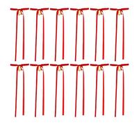 Christmas Bow Bell Garland | Velvet Red Bows with Hanging Bells | Holiday Ornaments, Perfect for Mantle Fireplace Tree Staircase | Indoor Outdoor Home Winter Party Decorations, 20x6cm Velvet