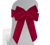 Christmas Bow Chair Sashes | Red Fabric Flexible Sashes Ribbon | C | Christmas Bow Chair Decoration for Home, Wedding, Events, Banquets, Birthday, Holiday, Kids Shower, Restaurant