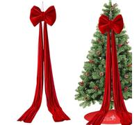 Christmas Bows - 15.75x31.5 inches Giant Christmas Decor Tie, Giant Tree Bow Decor, Staircase Backdrop Ribbons | for Outdoor Indoor Fence Front Home Holiday Fall Valentine Accessory