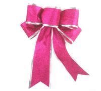 Christmas Bows 5 PCS 25cm Glitter Ornament Decoration Multiple Colors | Cloth Material, Glitter Finish, 25cm Size, For Trees Wreaths Gifts, pour hotel Home Office Decor