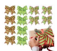 Christmas Bows Decor, Holiday Candy Bows 5.91x5.91 inches, 12 Pieces Colorful Decorations, Vibrant Fabric Accents for Wreath Garland Tree Party Backyard Porch Door Displays