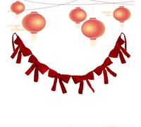 Christmas Bows - Decorative Holiday Ornaments, Velvet Bow Garland with Festive Design, Easy Hanging and Elegant Accent for Doors Entryways Walls Mantle Stair Fences Trees, Holiday Decor, 59.06 inches