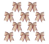 Christmas Bows for Wreaths - 10-Piece Vintage Bow Ornament, Vintage Christmas Garland Ornaments, Bow Ornaments Tree Topper Decor | for Indoor Window Wall Door Living Room Entryway Porch Yard