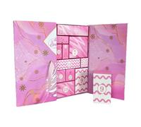 Christmas Boxes - Paper 33.5x30.5x8cm | Pink DIY Empty Countdown Box | Packaging Filler Container For 24 Day Holiday Surprises And Small Presents