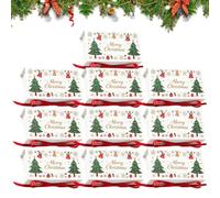 Christmas Boxes with Lids -10 Pieces Paper Rectangle Decoration with Ribbon | Empty Christmas Boxes for Entrance, Dining Table, Under The Tree, Candy, Cookies