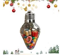 Christmas Bulb Gift Jar,Fillable Light Bulb Shape Clear Plastic Christmas Ornaments for DIY Crafts & Party Favors (1 pc)