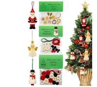 Christmas Button Ornament Kits, Santa Claus Angel Snowman Craft Set for Kids and Adults, Creative Pendant Charm Decorations with Buttons, Ornament Kit for Tree Bag Window Car Home Wall Party
