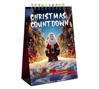 Christmas Calendar, 100 Day Countdown Display, 16x10cm/6.3x3.94 inches Wooden Festive Decor, Table Ornament for Entryway, Living Room, Office, Holiday Party Setup
