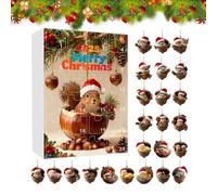 Christmas Calendar, 24-Day Acorn Calendar, 2d Acrylic Holiday Decoration, Christmas Tree Ornament for Home Car Rearview Mirror Wall Window Door Adults Kids Vacation, Acrylic Decor