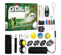Christmas Calendar- 24 Days Ball Sports Training Supplies Golf Decoration Countdown Calendar | Perfect for Enthusiasts Players Collectors Golfers Men Club Members Tournament Stocking, 35x26x5cm