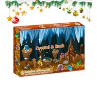 Christmas Calendar Advent - 24-Day 2025 Natural Rock Collection, Interactive Educational Holiday Countdown, Daily Discovery for Kids Teen Nature Lovers Explorer, Collectible Decor, 14.76x9.06 Inches