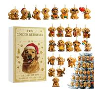 Christmas Calendar Advent - 2D Acrylic Dog Collectible Decoration | 24-Day Countdown To Christmas Decoration for Office Car Backpack Holiday Party Home Celebration