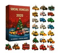 Christmas Calendar Advent - 2D Acrylic Holiday Countdown for Kids and Families | Acrylic with Vehicle Toys, Fun Daily Surprises, Festive Decorations for, Teens, Girls, Holiday Display