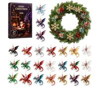 Christmas Calendar, Advent Tracker, Dragon Marker, Collectible Counter, | Countdown Board and Creature Tracker Serve as Beast Counter or Fantasy Ornament for Tree Trim.