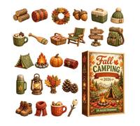 Christmas Calendar Countdown 2D Acrylic Fall Camping - Theme Decorations | 24 Days Holiday Countdown for Home Room Apartment Workplace Dorm Holiday