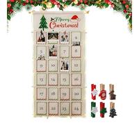 Christmas Calendar - Countdown Advent Board for Holiday Photos, Picture Display with 24 Days Slots Festive Decor Feature, Easy Function Wall Display Tool, Photo Board Accessory for Home Use