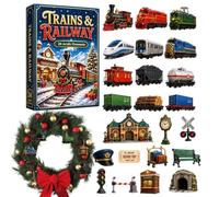 Christmas Calendar Countdown, Mini 2D Acrylic Collectible Train Ornaments