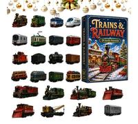 Christmas Calendar Countdown, Mini 2D Acrylic Collectible Train Ornaments