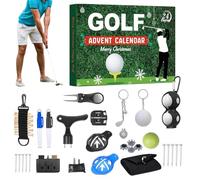 Christmas Calendar - Golf Themed 24 Box Countdown Decor | Golf Themed Holiday Accessory Set Stocking Stuffers for Men, Women, Boys, Girls & Family Fun Daily Treat