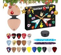 Christmas Calendar - Wooden Tool 24 Day Countdown | Electric Guitar Picks Music Themed Fun for Teens, Adults, Kids, Ukulele, Players or Seasonal Holiday, 12.2x8.27x1.57in