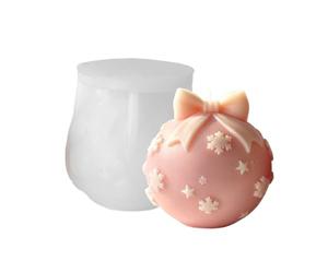 Christmas Candle Mold - 3D Silicone Snowflake Bow Wax Casting Mould