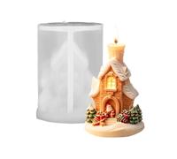 Christmas Candle Mold | 3D Snow Village Soap Making Mould | Holiday Cement