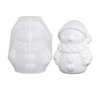 Christmas Candle Mold - Handmade Epoxy Casting With Snowman 3D Design, Decorative And Fun Craft Feature, Resin Casting Mould For Winter Holiday Home Crafts For Cake Wedding, White Holiday Artistic