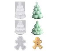 Christmas Candle Molds 3 Pieces Easy Release Funny Gingerbread Man