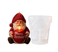 Christmas Candle Molds Nonstick - Funny Santa DIY Craft Supplies Merry