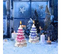 Christmas Candle Moulds,3d Christmas Tree Silicone Mould For Candle Making,Resin Mold For Scented Candles,Soap,Chocolate And Christmas Gifts (Conifer).[W324]