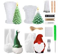 Christmas Candle Moulds,4 Piece Christmas Tree Candle Mould,3d Christmas Candle Mould,Silicone Mould,Diy Candle Mould,For Scented Candles,Soap.[W19]