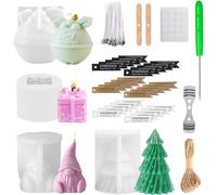 Christmas Candle Moulds,4 Pieces 3d Christmas Candle Mould,Christmas Tree Candle Mould,Silicone Candle,Diy Candle Mould,For Scented Candles,Soaps.[W316]