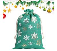 Christmas Candy Bags - Gold Foil Burlap Drawstring Party Supplies | Christmas Holiday Treat Bags for Birthday, Home, Holiday, New Year, Kids or Wedding Party, 11.8x15.7in